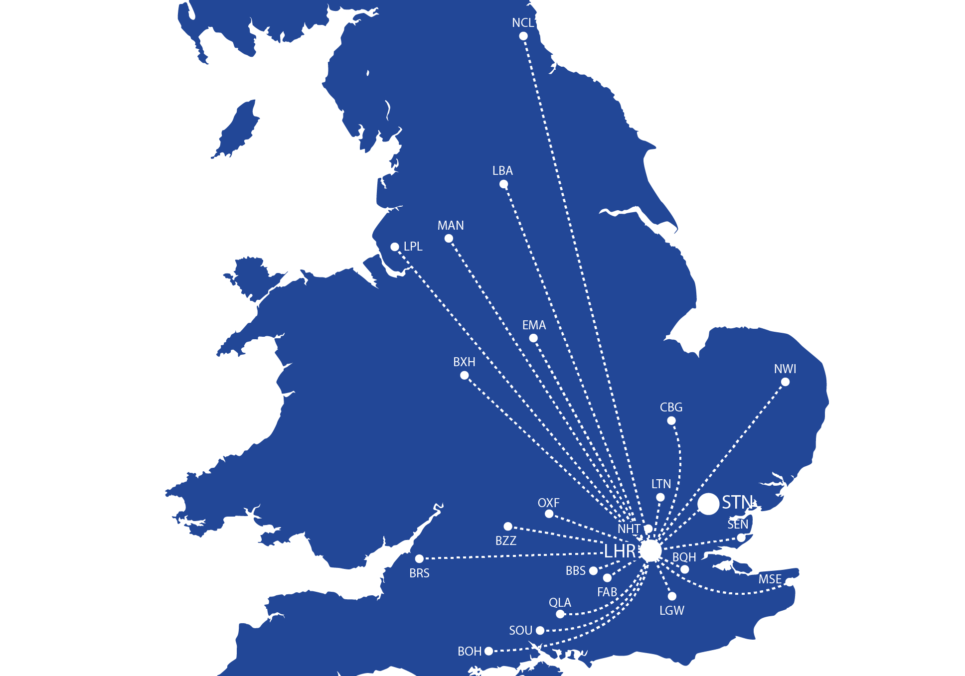 Royalblue Delivery Map - 24 airports nationwide